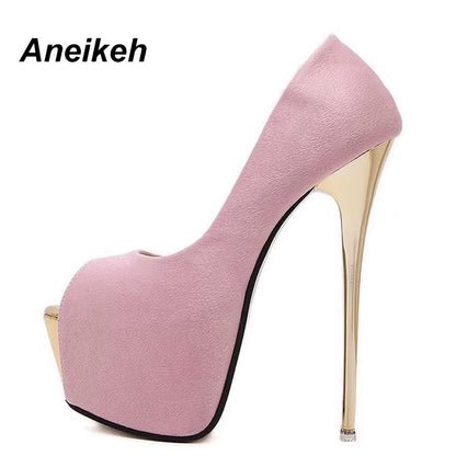 Aneikeh Stiletto Thin Heel Shoes Open Toe 