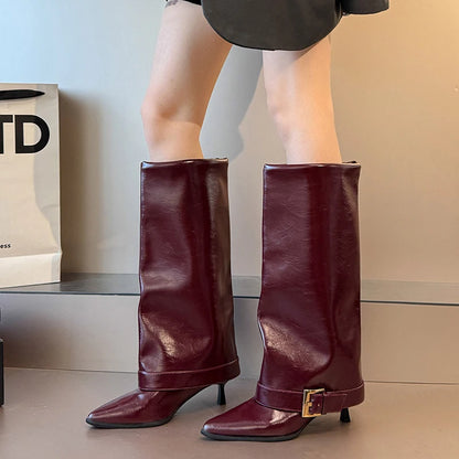 2026 Ladies' New Winter Over-the-knee Boots Pointy Trend Punk Casual High-heeled Riding Boots A Variety of Choice Women's Boots
