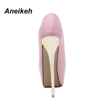 Aneikeh Stiletto Thin Heel Shoes Open Toe 