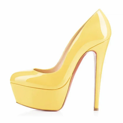 Women Pumps Stilettos 14cm Extremely Stripper Pole Dance High Heels Sexy Platform Round Toes Red Black Party Dress Wedding Shoes