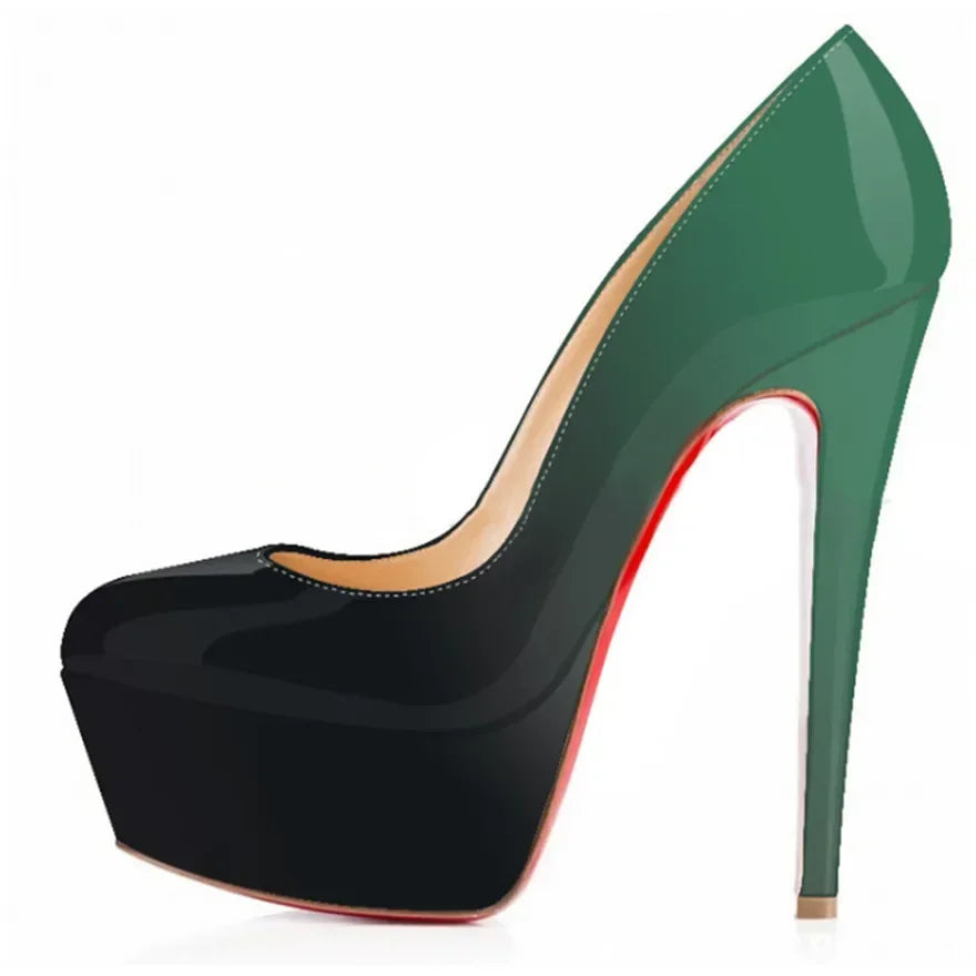 Women Pumps Stilettos 14cm Extremely Stripper Pole Dance High Heels Sexy Platform Round Toes Red Black Party Dress Wedding Shoes