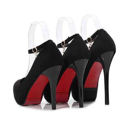 2023 Sexy Nightclub Waterproof Platform High Heels Women's Shoes Shallow Mouth Suede Round Toe Strap Single Shoes Women Sandals