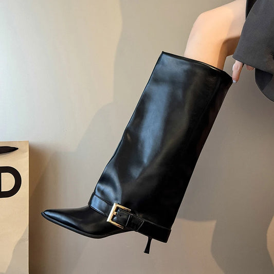 2026 Ladies' New Winter Over-the-knee Boots Pointy Trend Punk Casual High-heeled Riding Boots A Variety of Choice Women's Boots