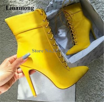 Elegant Suede Leather Stiletto Ankle Bootie
