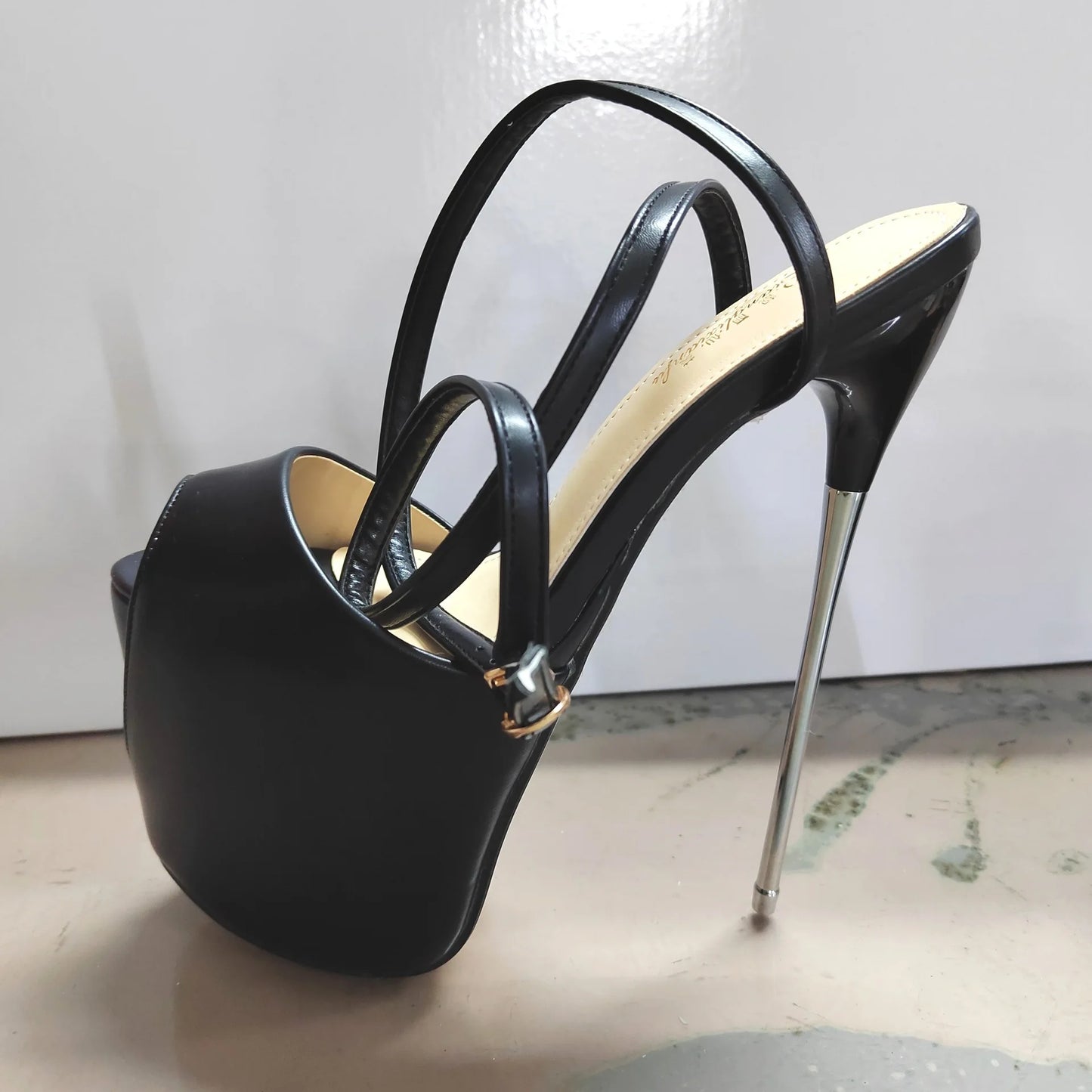 Extreme Platform High Heels 19-22cm Pole Dance Photo Women's Sandals Metal Heel Pumps Size 50 Ankle Buckle Sexy Wen Super Heels