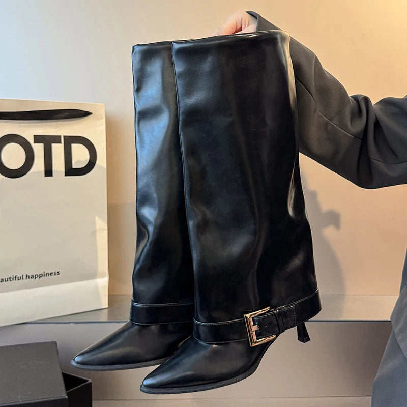 2026 Ladies' New Winter Over-the-knee Boots Pointy Trend Punk Casual High-heeled Riding Boots A Variety of Choice Women's Boots