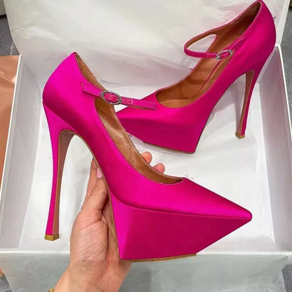High Platform Women's High Heels Sexy Ladies High Heel Sandals Stiletto Party Wedding Luxury Stiletto Pointed Pumps Large Size