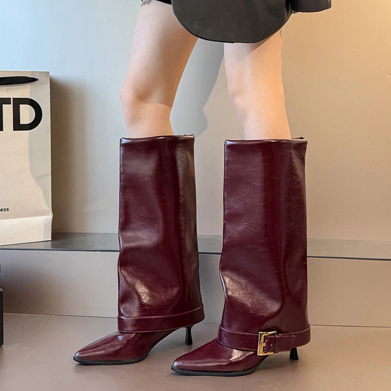 2026 Ladies' New Winter Over-the-knee Boots Pointy Trend Punk Casual High-heeled Riding Boots A Variety of Choice Women's Boots