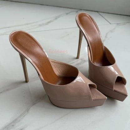 Summer Women High Heeled Shoes for Woman's Pointed Toe Peep Toe Stiletto Platform Pumps 14CM Sexy Ladies Wedding Dance Shoes