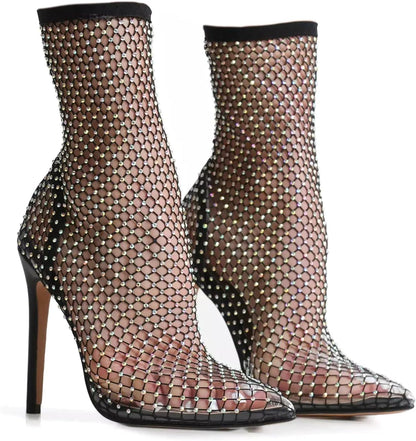 Bling Rhinestones Stiletto Heel Ankle Boot