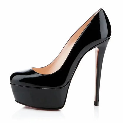 Women Pumps Stilettos 14cm Extremely Stripper Pole Dance High Heels Sexy Platform Round Toes Red Black Party Dress Wedding Shoes