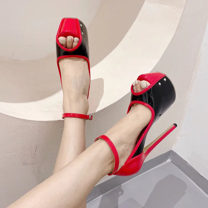 Eilyken Street Style Platform Ultra High Heels Women Pumps Sexy Elegant Open Toe Buckle Strap Wedding Stripper Ladies Shoes