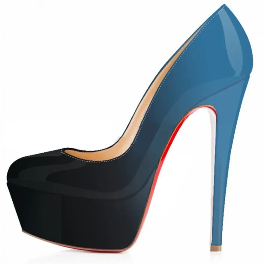 Women Pumps Stilettos 14cm Extremely Stripper Pole Dance High Heels Sexy Platform Round Toes Red Black Party Dress Wedding Shoes