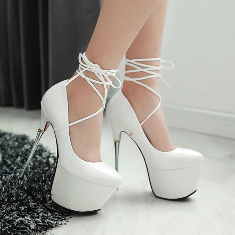 Sexy 16cm Ultra High Heels Platform Shoes Luxury Gold Silver Red Black Women's Heeled Pumps Stiletto Wedding Party Shoes Female