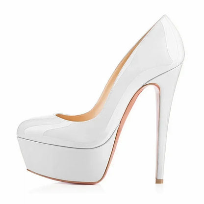 Women Pumps Stilettos 14cm Extremely Stripper Pole Dance High Heels Sexy Platform Round Toes Red Black Party Dress Wedding Shoes
