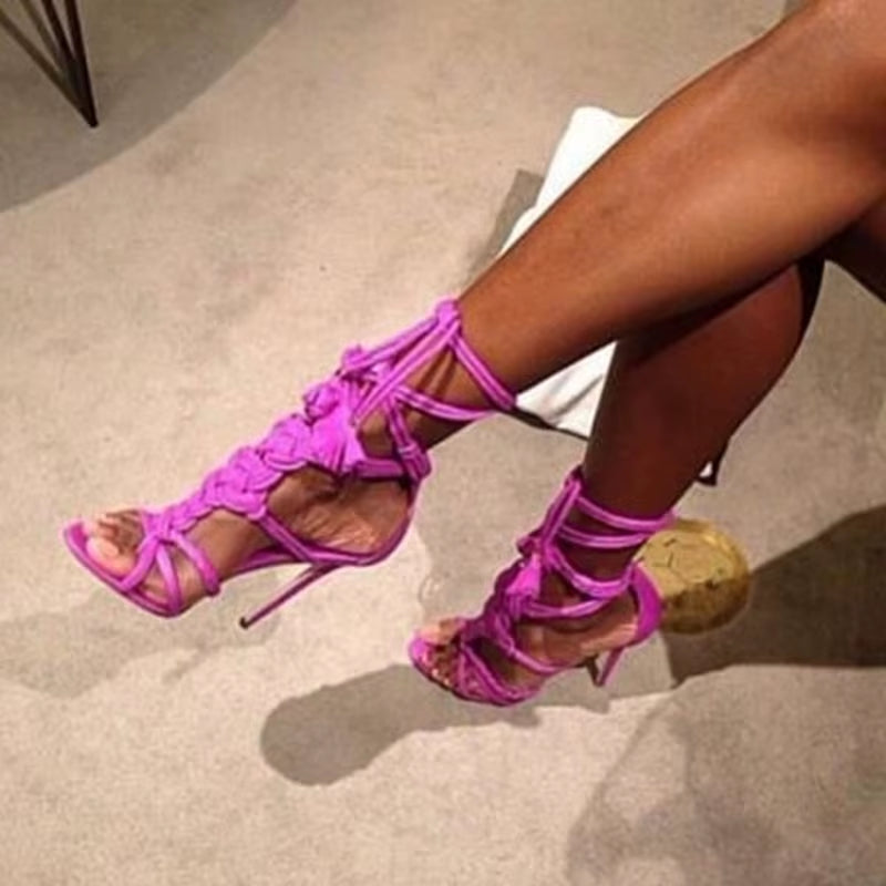 Rope Knot High Heel Sandals
