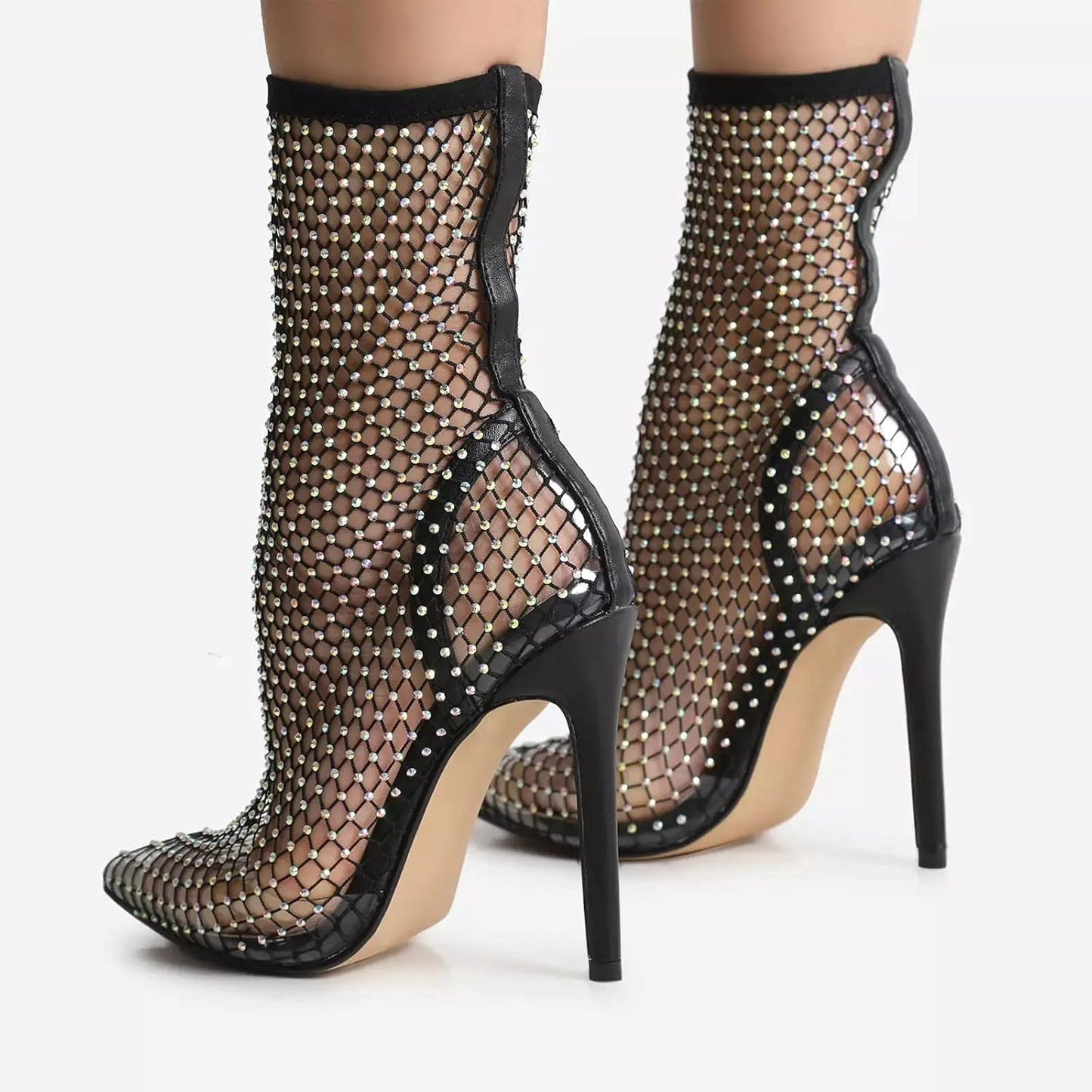 Bling Rhinestones Stiletto Heel Ankle Boot