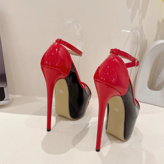 Eilyken Street Style Platform Ultra High Heels Women Pumps Sexy Elegant Open Toe Buckle Strap Wedding Stripper Ladies Shoes