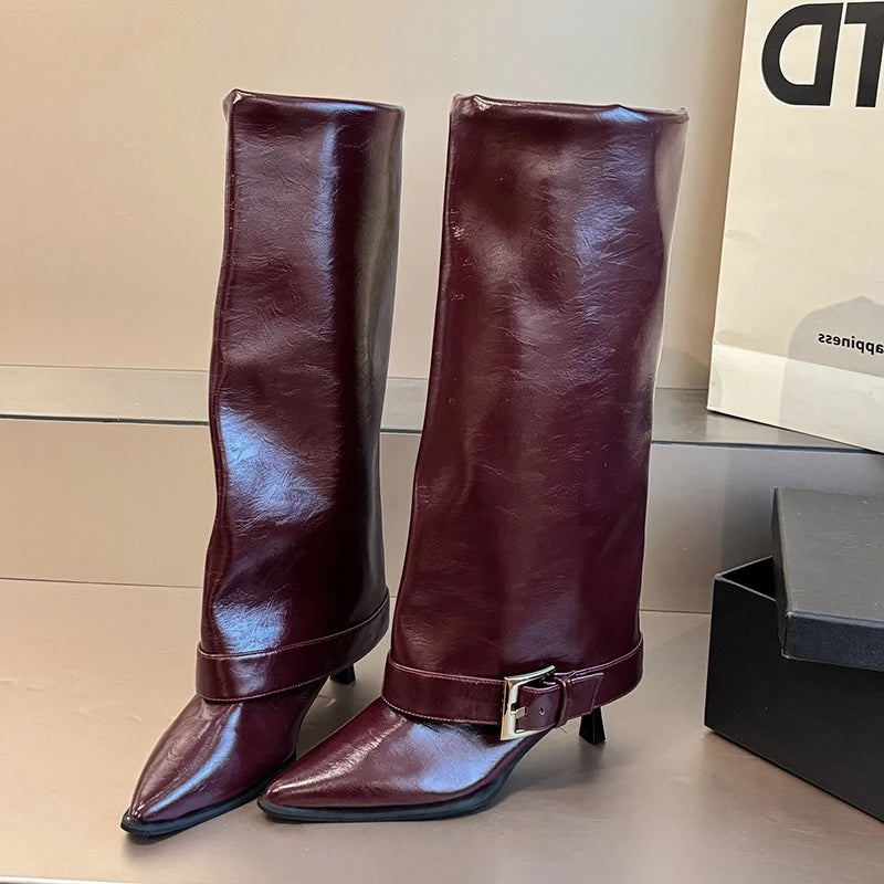 2026 Ladies' New Winter Over-the-knee Boots Pointy Trend Punk Casual High-heeled Riding Boots A Variety of Choice Women's Boots