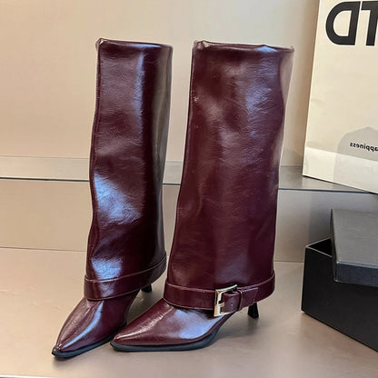 2026 Ladies' New Winter Over-the-knee Boots Pointy Trend Punk Casual High-heeled Riding Boots A Variety of Choice Women's Boots