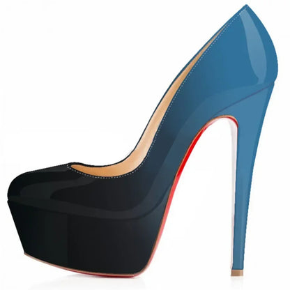 Women Pumps Stilettos 14cm Extremely Stripper Pole Dance High Heels Sexy Platform Round Toes Red Black Party Dress Wedding Shoes