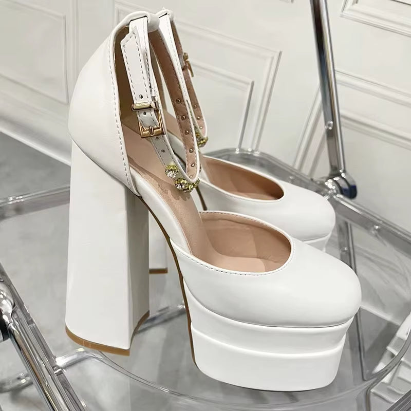 Retro Mary Janes Chunky Heels