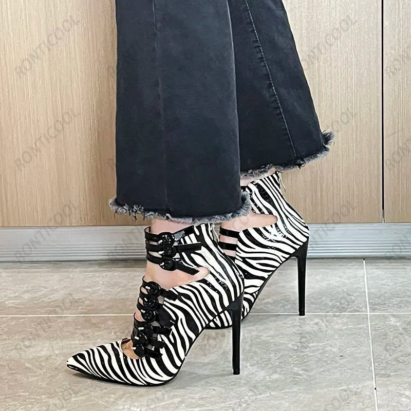 Ronticool New Fashion Women Platform Pumps Stiletto Heels Pointed Toe Elegant Black White Party Shoes US Plus Size 5-15