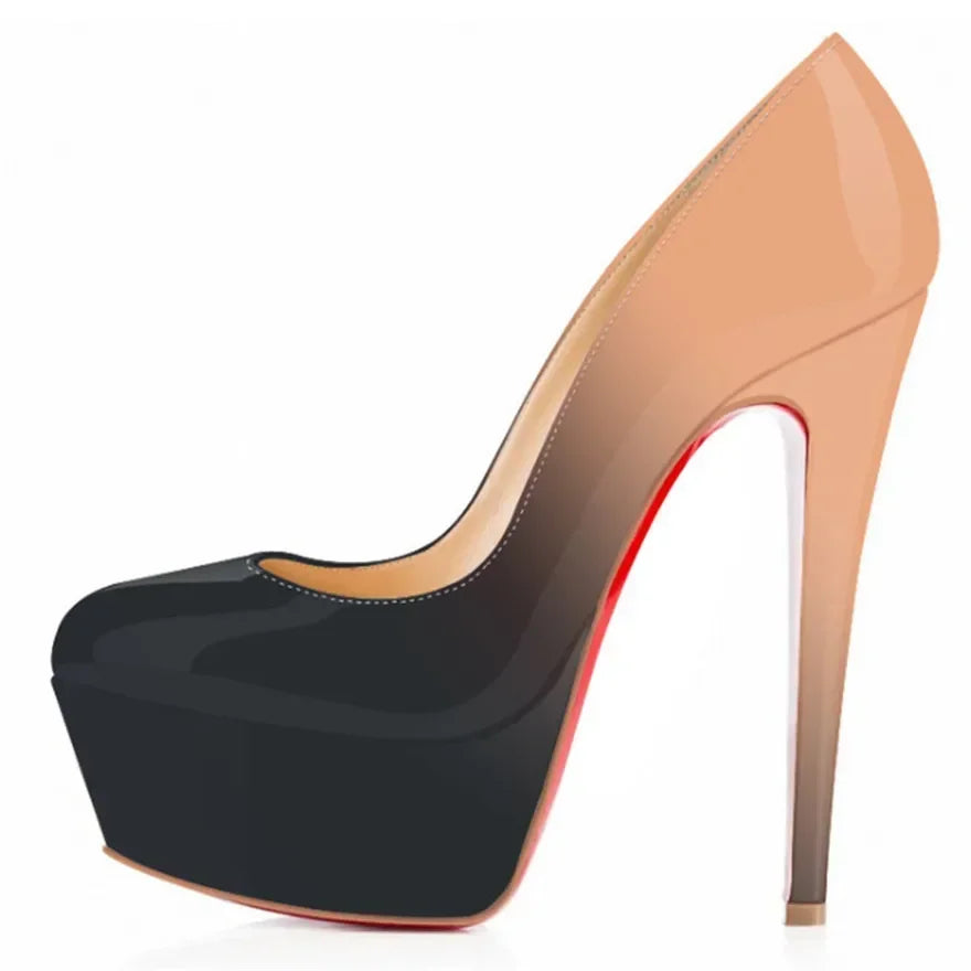 Women Pumps Stilettos 14cm Extremely Stripper Pole Dance High Heels Sexy Platform Round Toes Red Black Party Dress Wedding Shoes