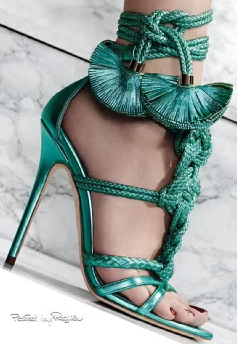 Rope Knot High Heel Sandals