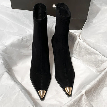 Sexy High Heels Ankle Women's Boots Elegant Pointed Toe Shoes 2025 Fashion Luxury Brand Winter Boots Pumps Gothic Mujer Botas