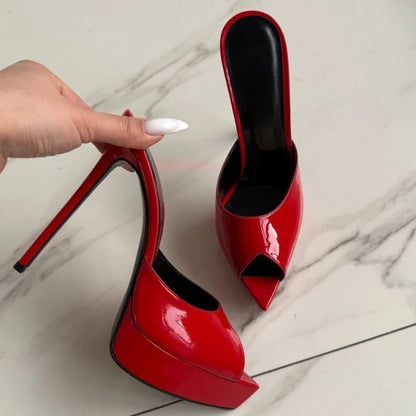 Summer Women High Heeled Shoes for Woman's Pointed Toe Peep Toe Stiletto Platform Pumps 14CM Sexy Ladies Wedding Dance Shoes