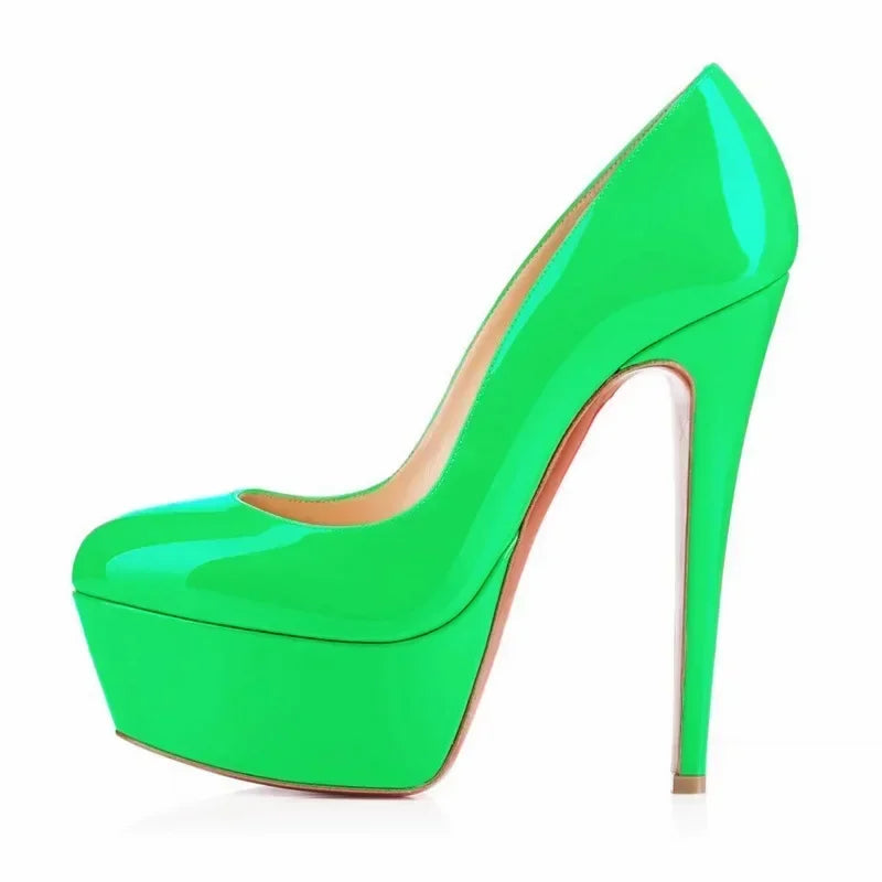 Women Pumps Stilettos 14cm Extremely Stripper Pole Dance High Heels Sexy Platform Round Toes Red Black Party Dress Wedding Shoes